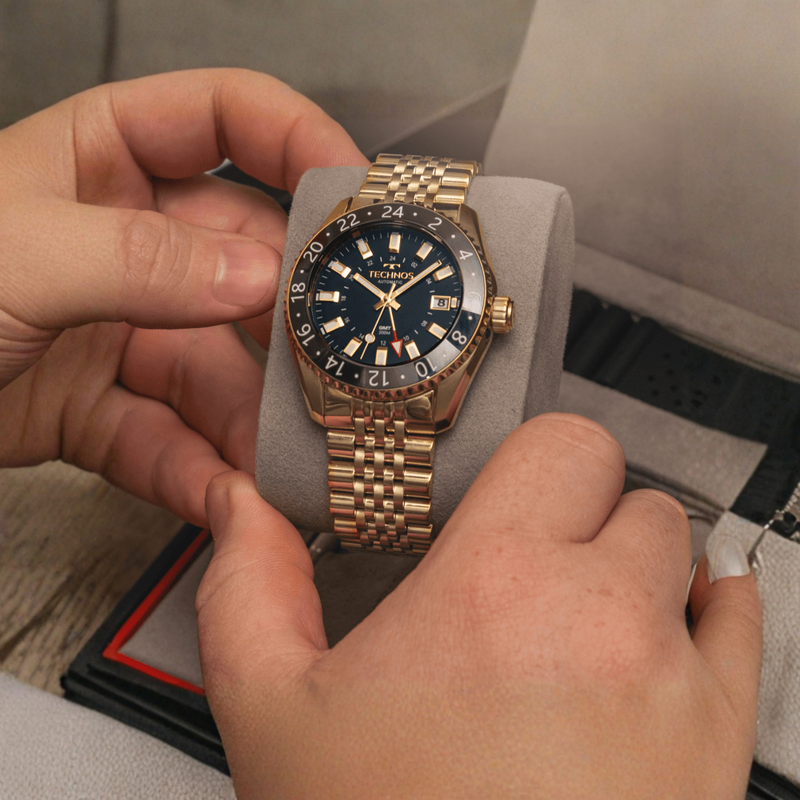 Relógio Technos Automatico GMT Dourado Edição Limitada NH34AB/T1P
