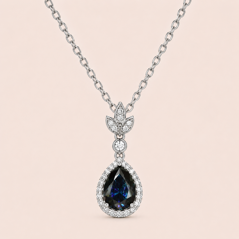 Gargantilha Prata 925 Moissanite Furta-cor 180 pontos Gota 606100