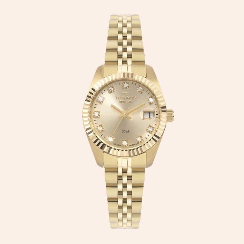 Relógio Technos Riviera Dourado Feminino 2015CEL/1X