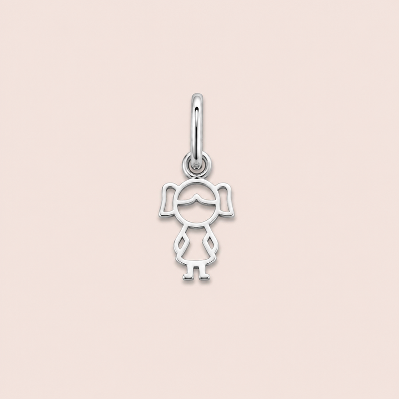 Pingente Prata 925 Menina Vazado 518023