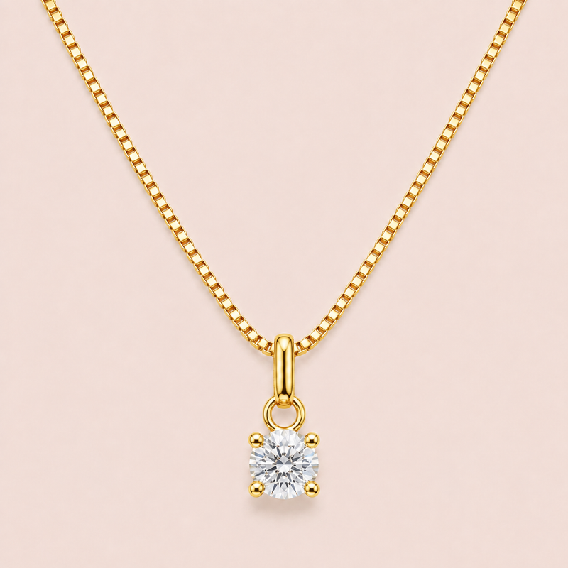 Gargantilha Folheada a Ouro Ponto de Luz Moissanite 30 pontos 606085