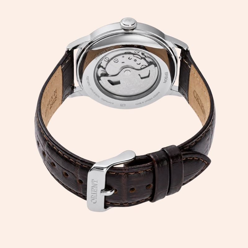 Relógio Orient Bambino Automático Sun & Moon RA-AK0807R30B