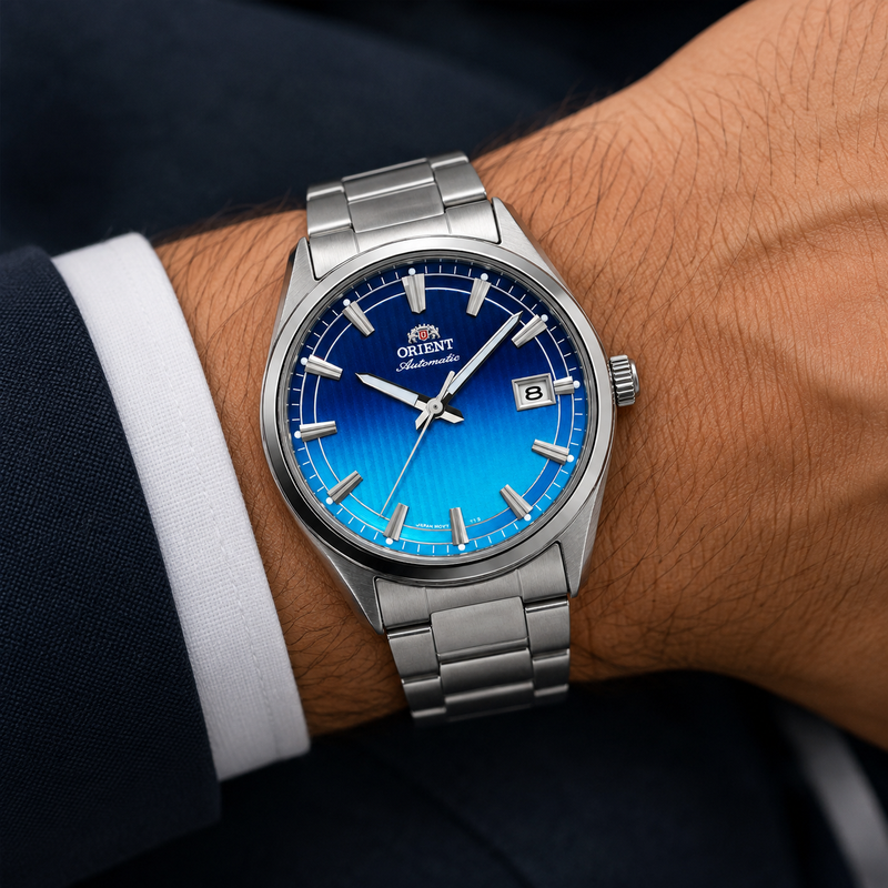 Relógio Orient Stretto Contemporary Automático Azul RA-AC0R09L30B