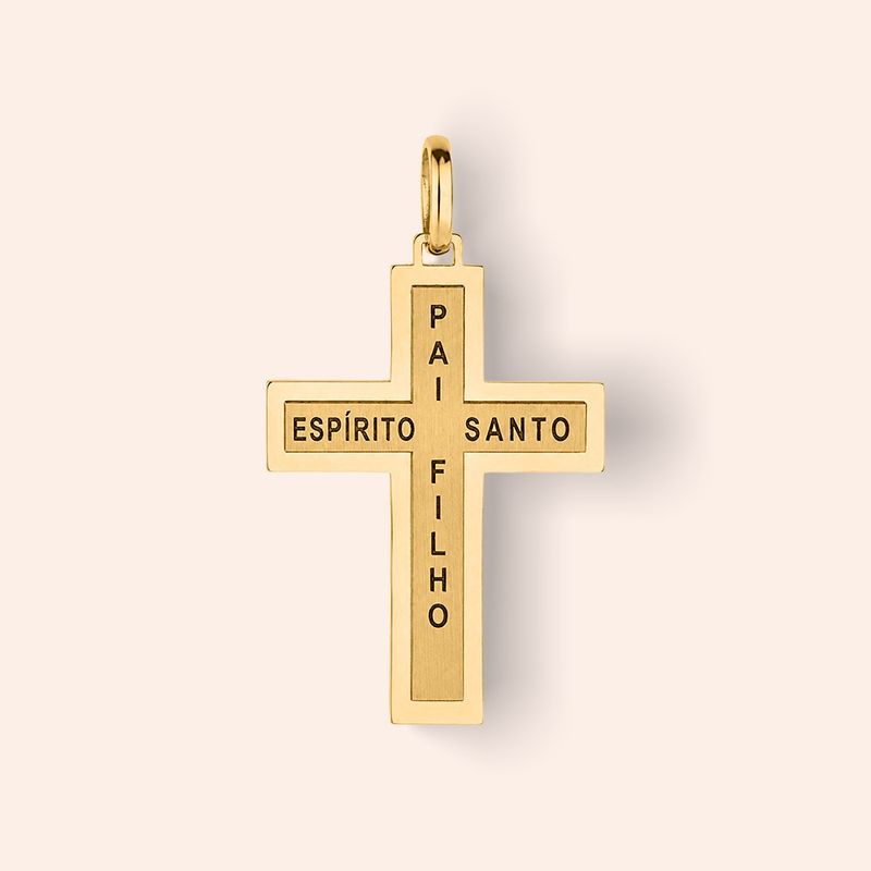 Pingente Ouro 18K Cruz Divina Trindade 517479