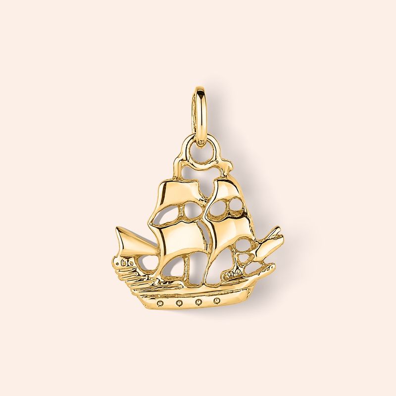 Pingente Ouro 18K Barco Vazado 504475