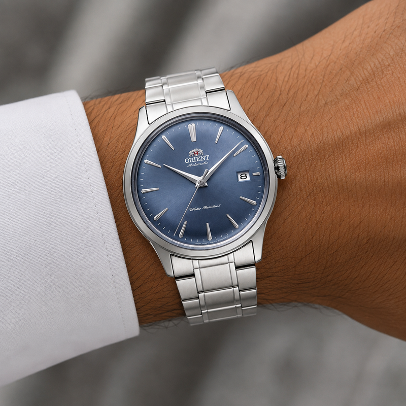 Relógio Orient Bambino Classic Automático Azul RA-AC0M10L30B