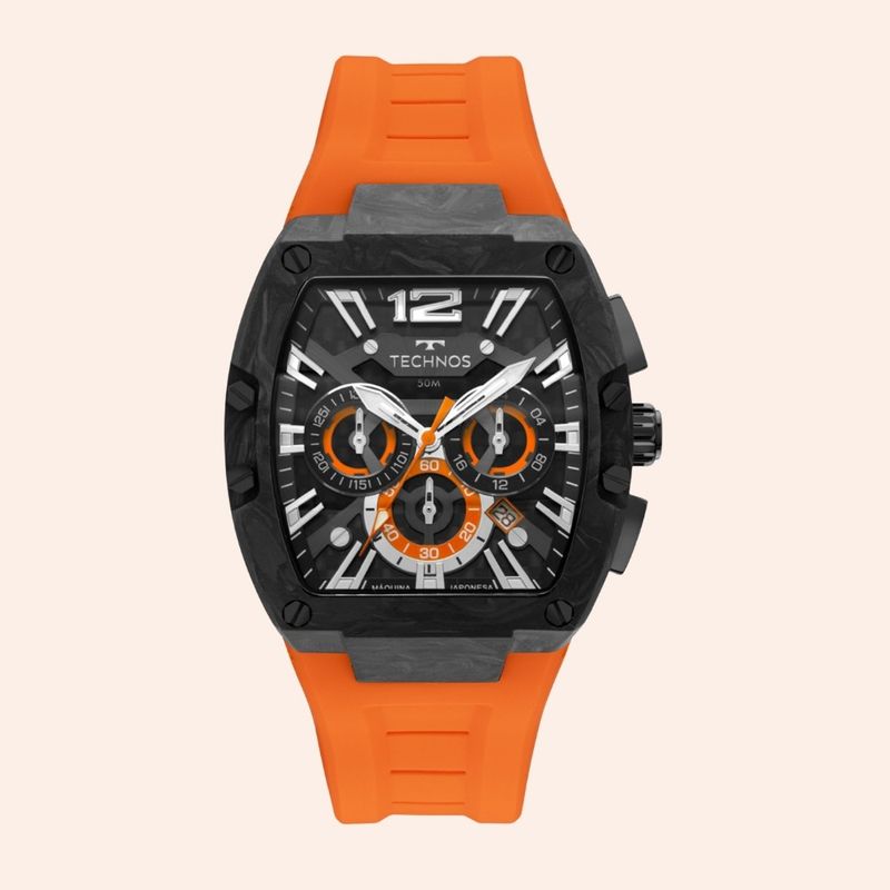 Relógio Technos TS Carbon Fibra de Carbono Laranja JS25BDX/2P