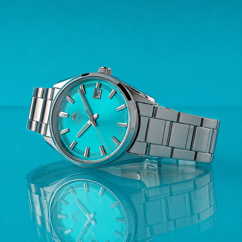 Relógio Orient Stretto Contemporary Automático Azul Turquesa RA-AC0R06L30B