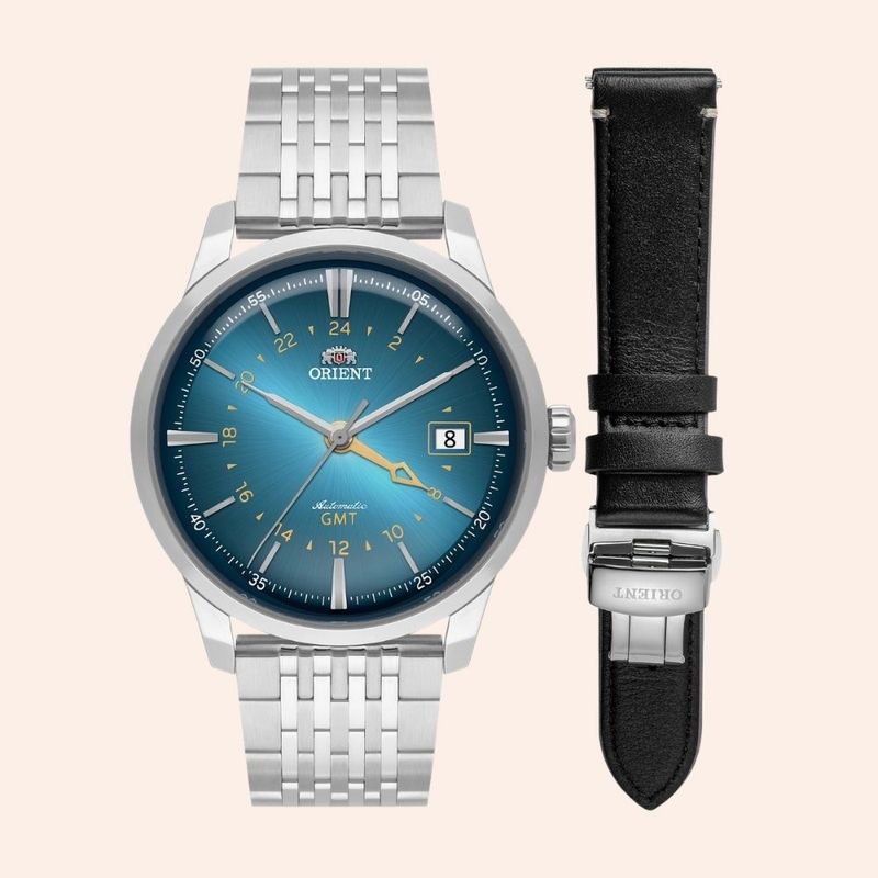 Relógio Orient Special Calibers GMT Automático Azul NH3SS019 A1SX 
