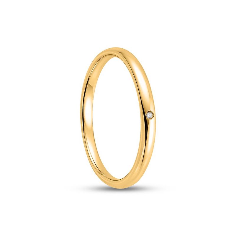 Par Aliança Ouro 18k Love Air Abaulada Anatômica 2mm Diamante 0,5 Pt (802823/802827)