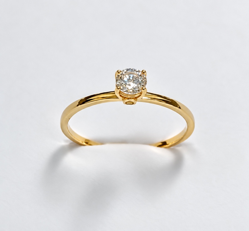 Anel Ouro 18k Solitário Moissanite 313743