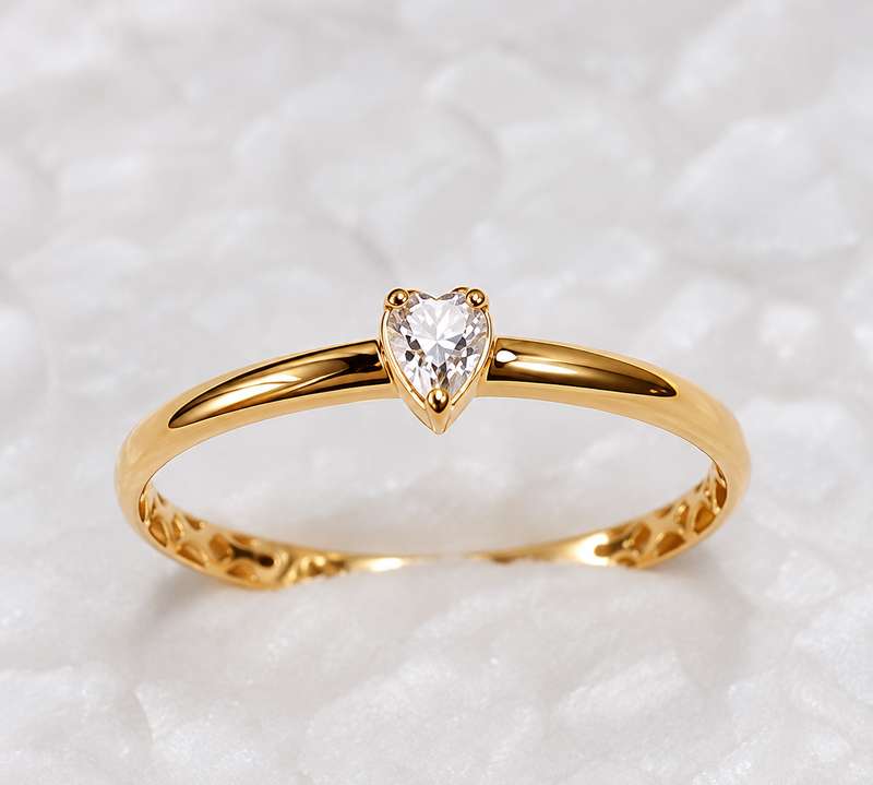 Anel Ouro 18k Solitário Moissanite