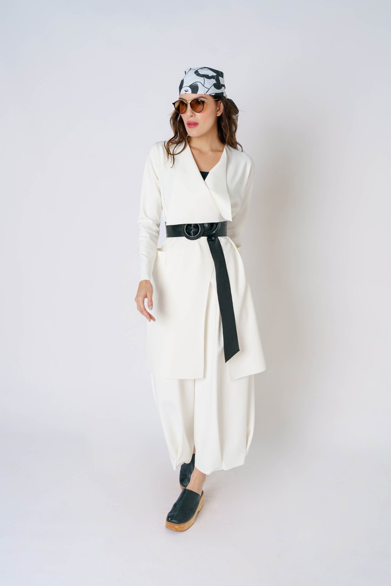 MAXI CASACO NEOPRENE - OFFWHITE