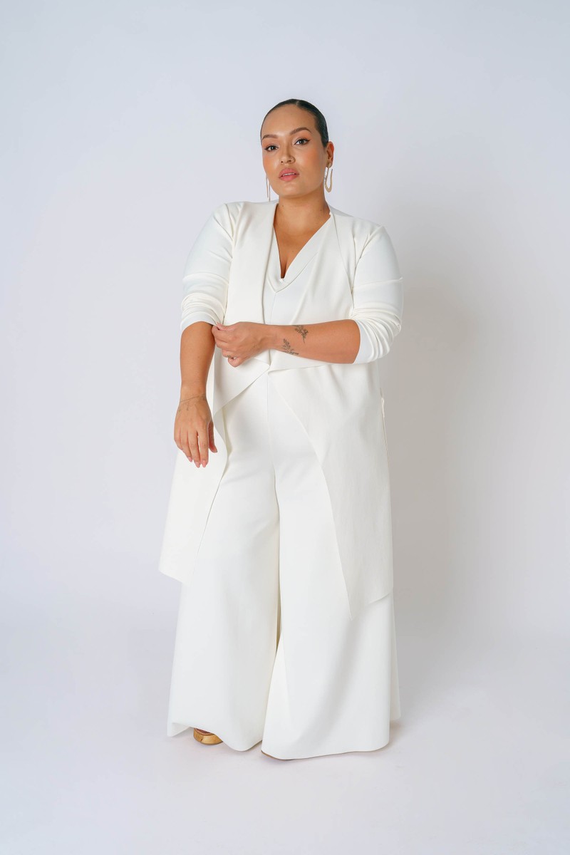 MAXI CASACO NEOPRENE - OFFWHITE