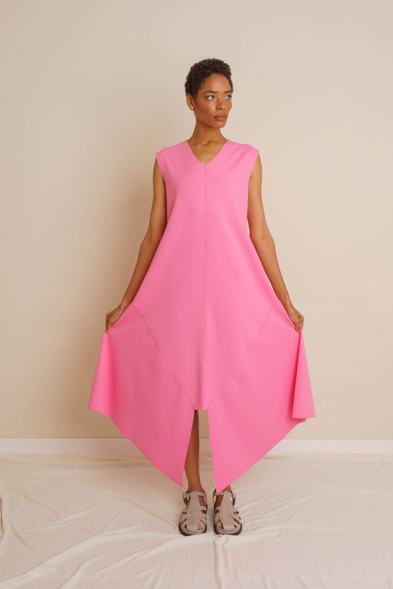 VESTIDO DOBRADURA NEOPRENE - ROSA