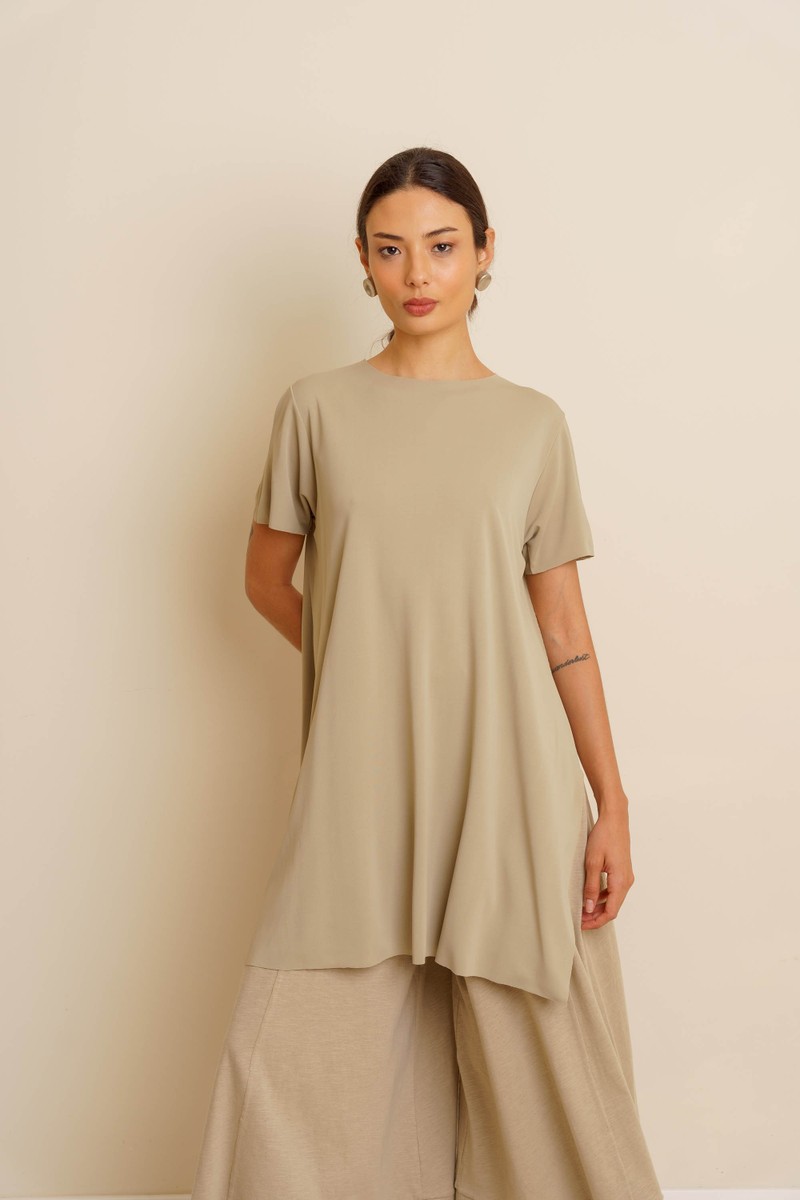 BLUSA ABERTURA LATERAL - AREIA