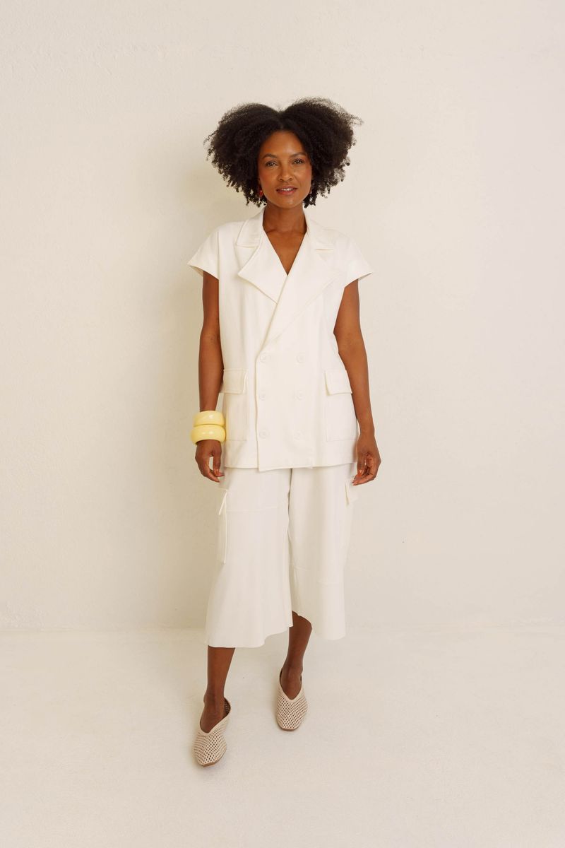 COLETE ALFAIATARIA OVER - OFF WHITE