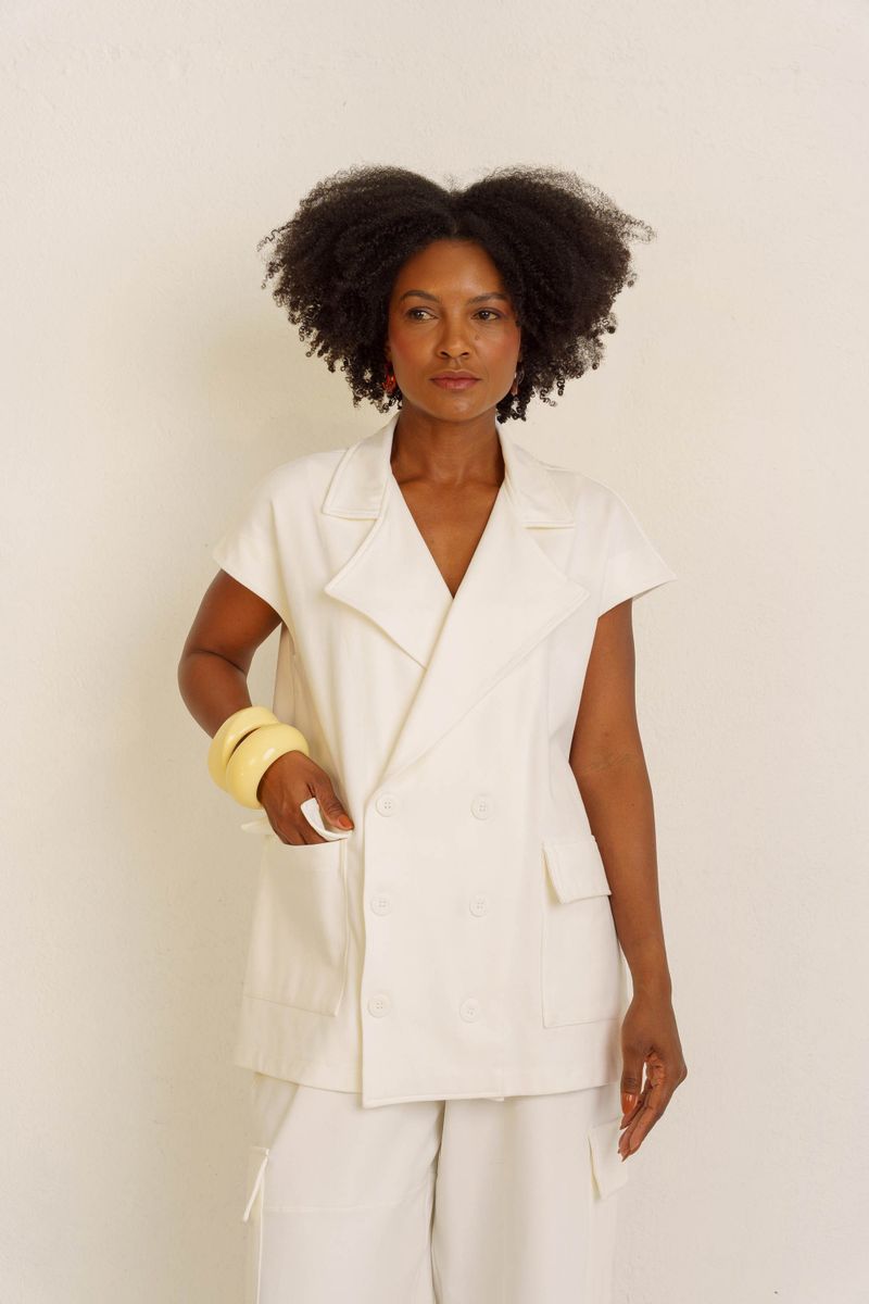 COLETE ALFAIATARIA OVER - OFF WHITE