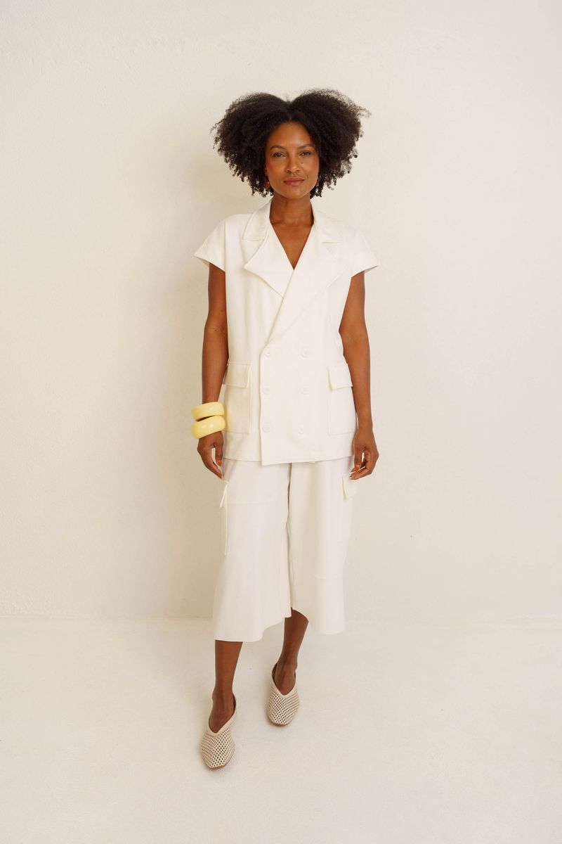 COLETE ALFAIATARIA OVER - OFF WHITE