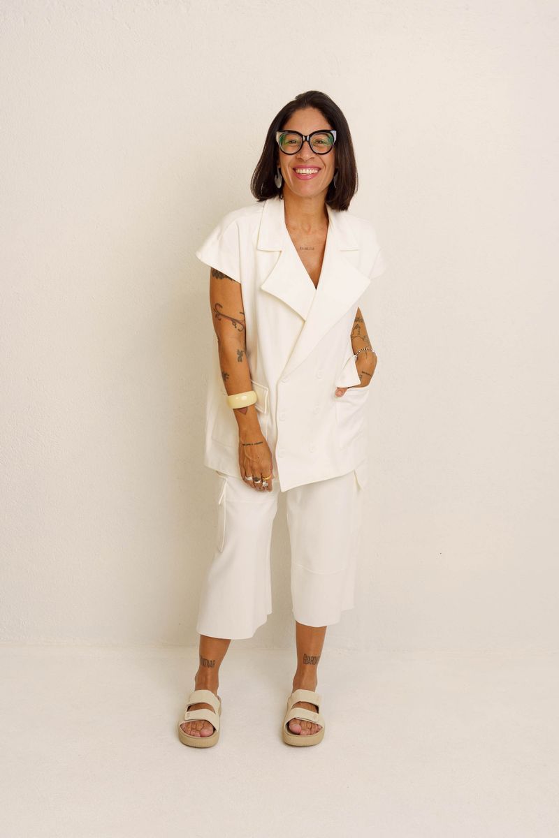 COLETE ALFAIATARIA OVER - OFF WHITE