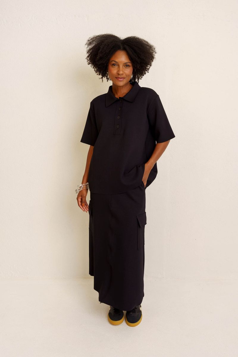 BLUSA GOLA POLO PREMIUM - PRETO