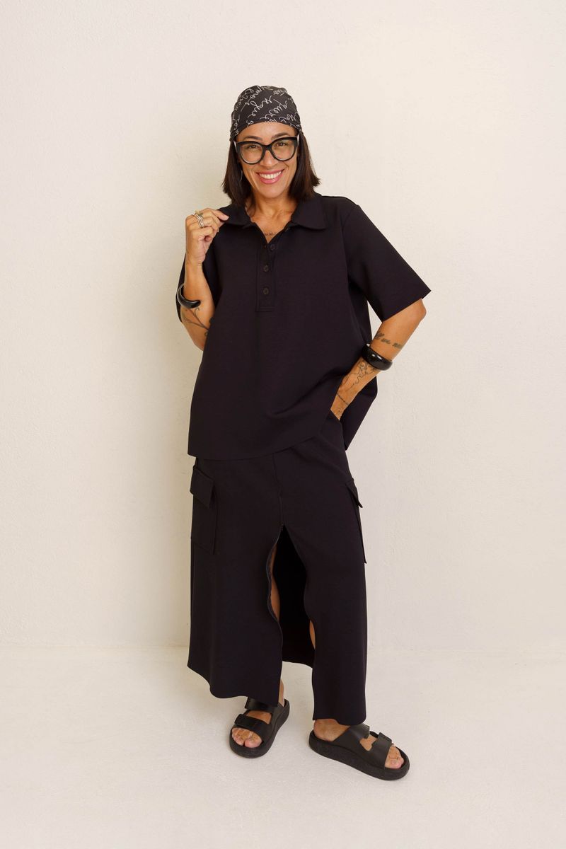 BLUSA GOLA POLO PREMIUM - PRETO