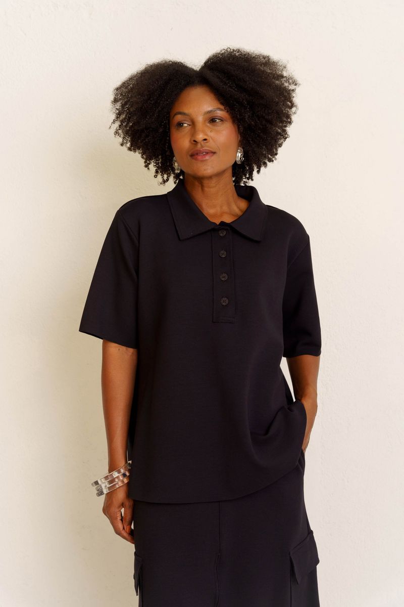 BLUSA GOLA POLO PREMIUM - PRETO