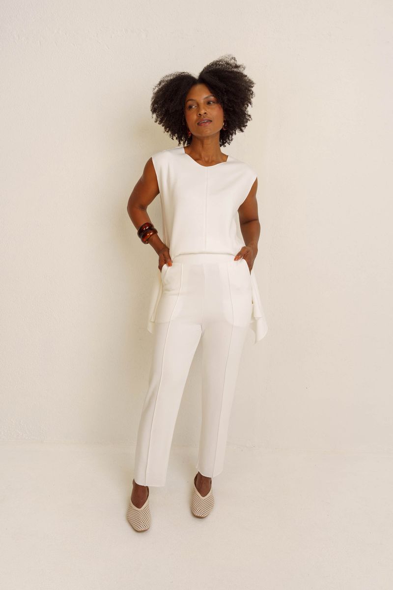 BLUSA DOBRADURA OMBRO LARGO - OFF WHITE
