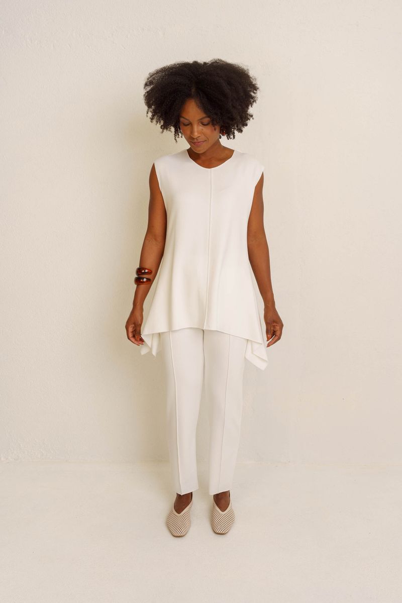 BLUSA DOBRADURA OMBRO LARGO - OFF WHITE