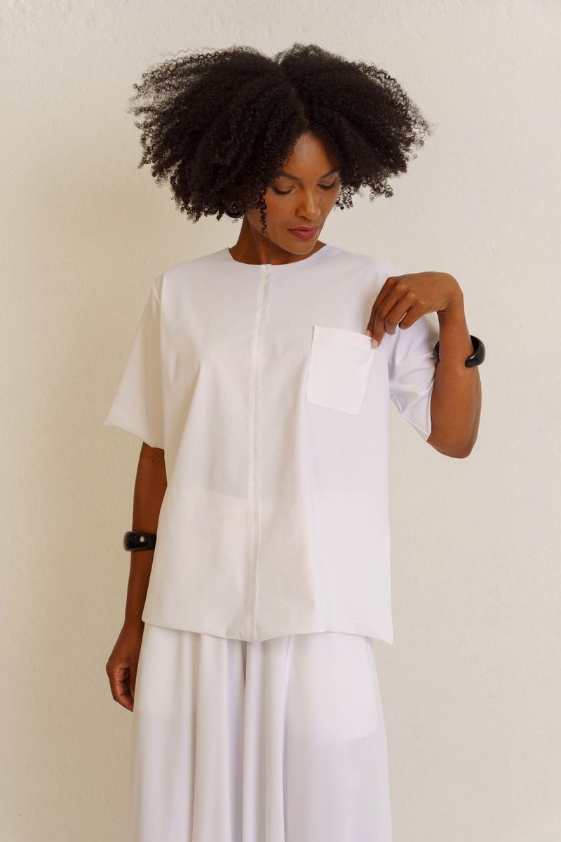 TSHIRT ESSENCIAL BOLSINHO DYNAMIC - BRANCO