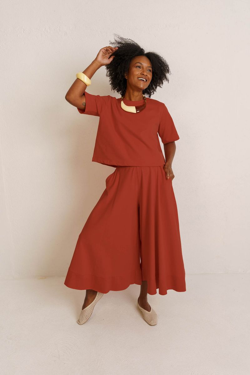 TSHIRT CROPPED ESSENCIAL - CORAL