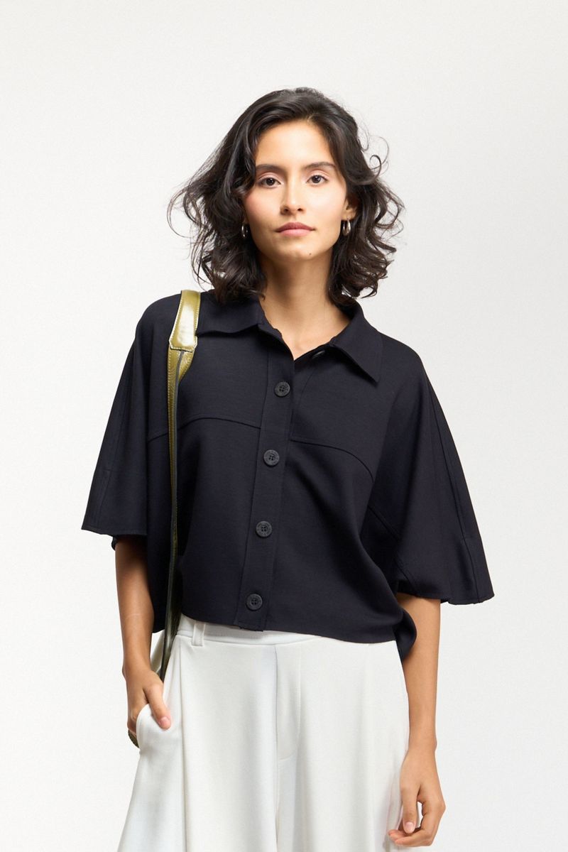 CAMISA AMPLA CASULO - PRETO