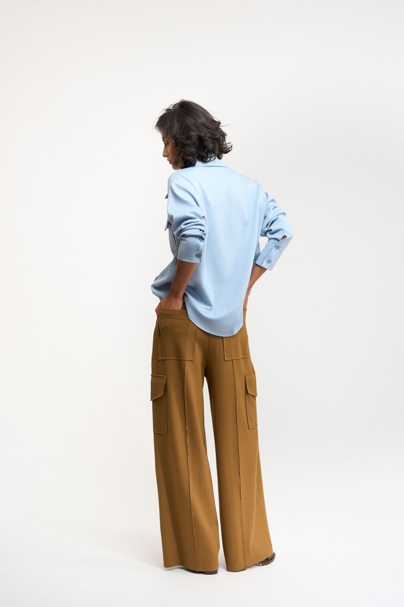 CALÇA WIDE LEG MILITAR - CASTANHO