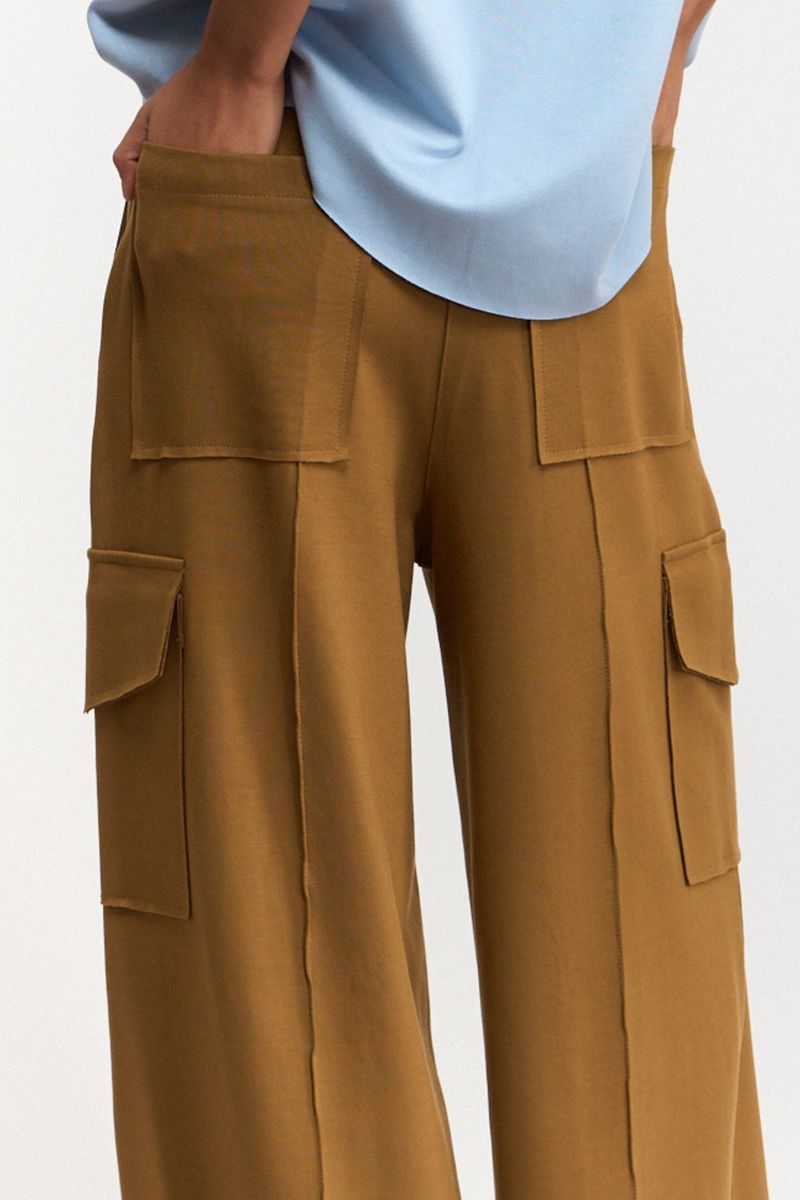 CALÇA WIDE LEG MILITAR - CASTANHO