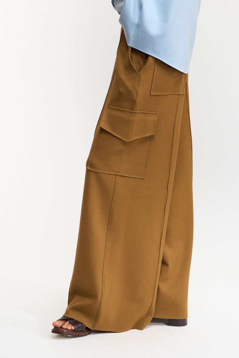 CALÇA WIDE LEG MILITAR - CASTANHO