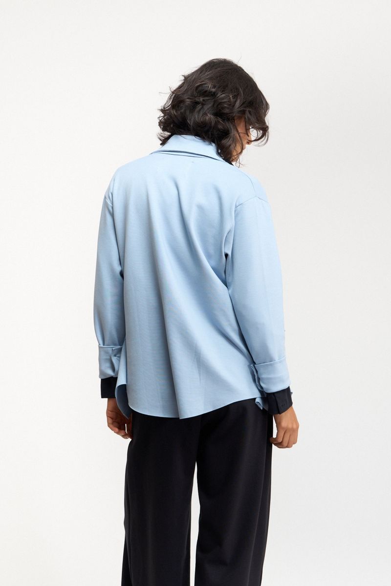 CAMISA OVER MILITAR - AZUL CLARO