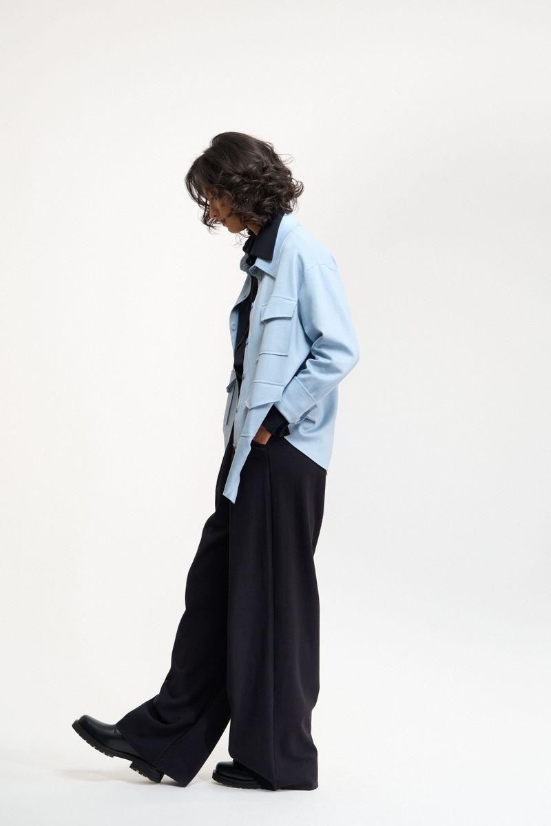 CAMISA OVER MILITAR - AZUL CLARO