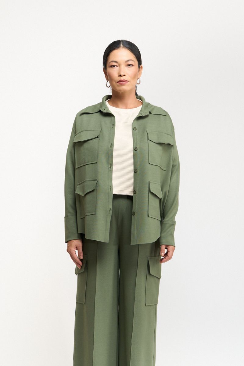 CAMISA OVER MILITAR - VERDE MUSGO