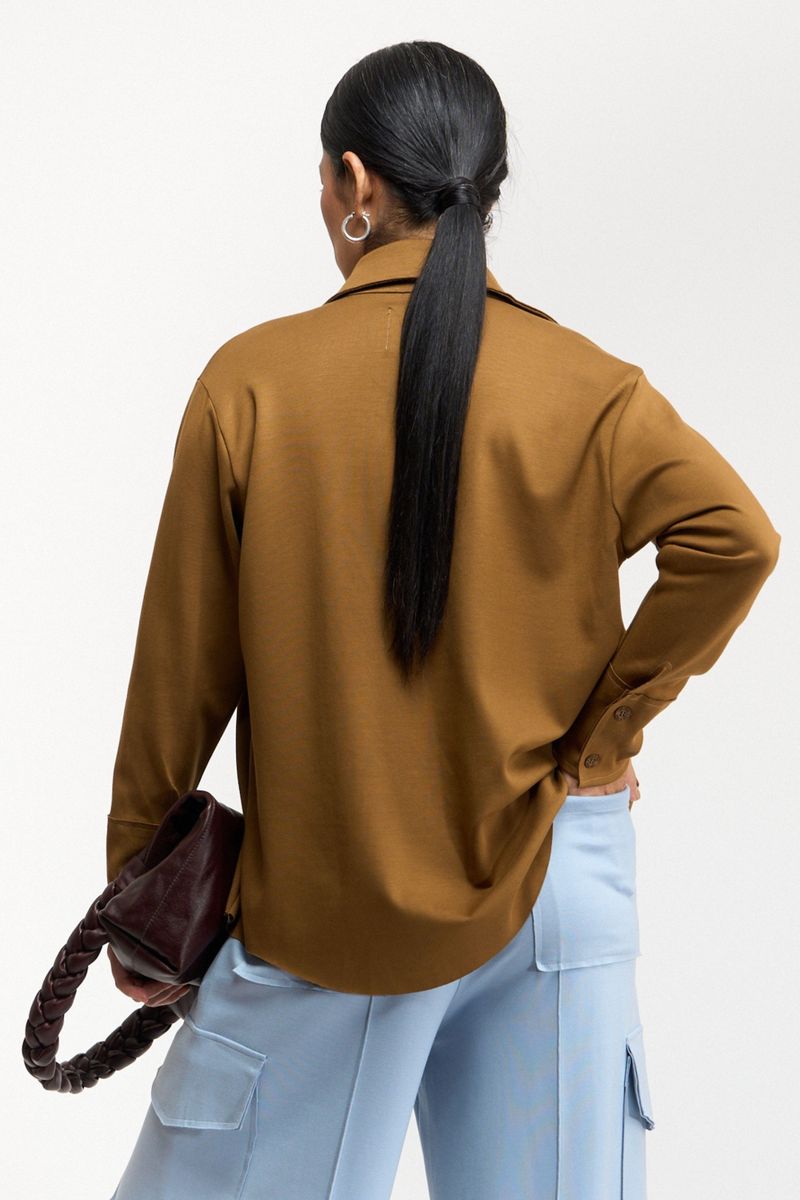CAMISA OVER MILITAR - CASTANHO