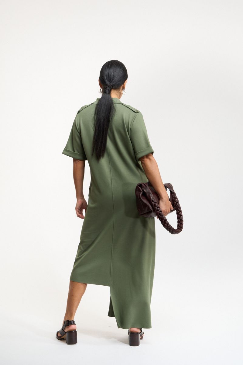 CHEMISIER ESTRUTURADA MILITAR - VERDE MUSGO