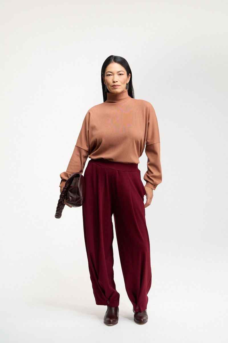 BLUSA MANGA LONGA BOTOES - MOCHA
