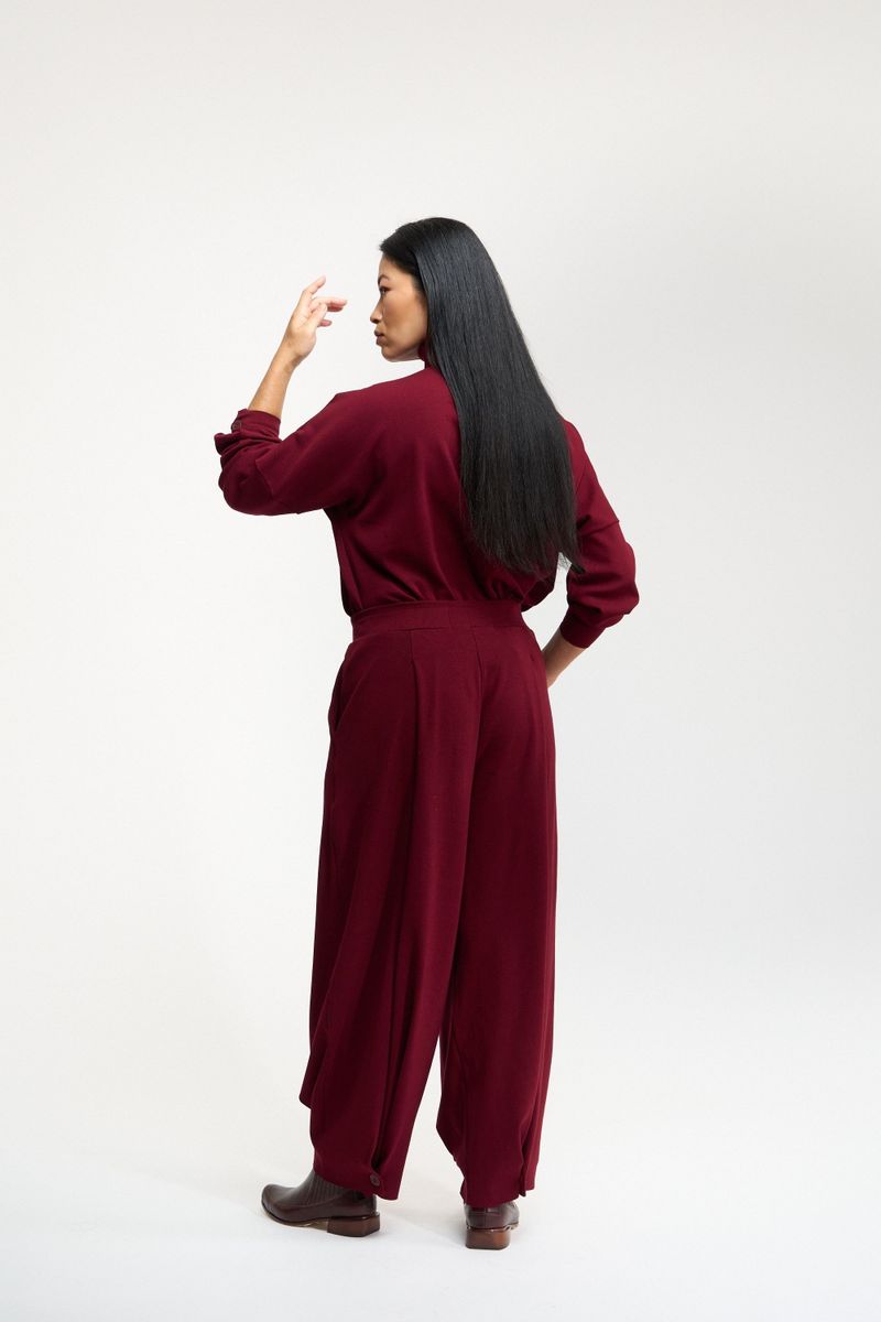 CALÇA ALADIM BOTOES - BORDO
