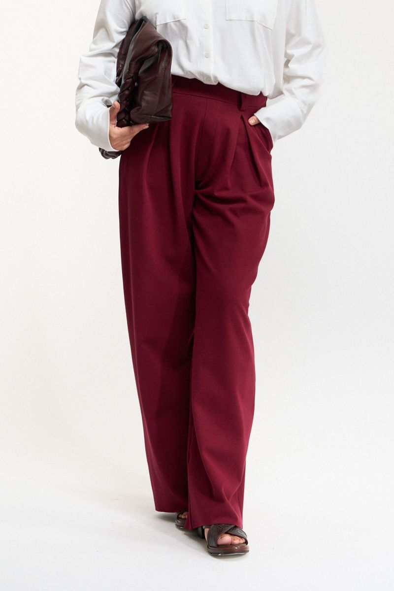 CALÇA RETA ALFAIATARIA  - BORDO
