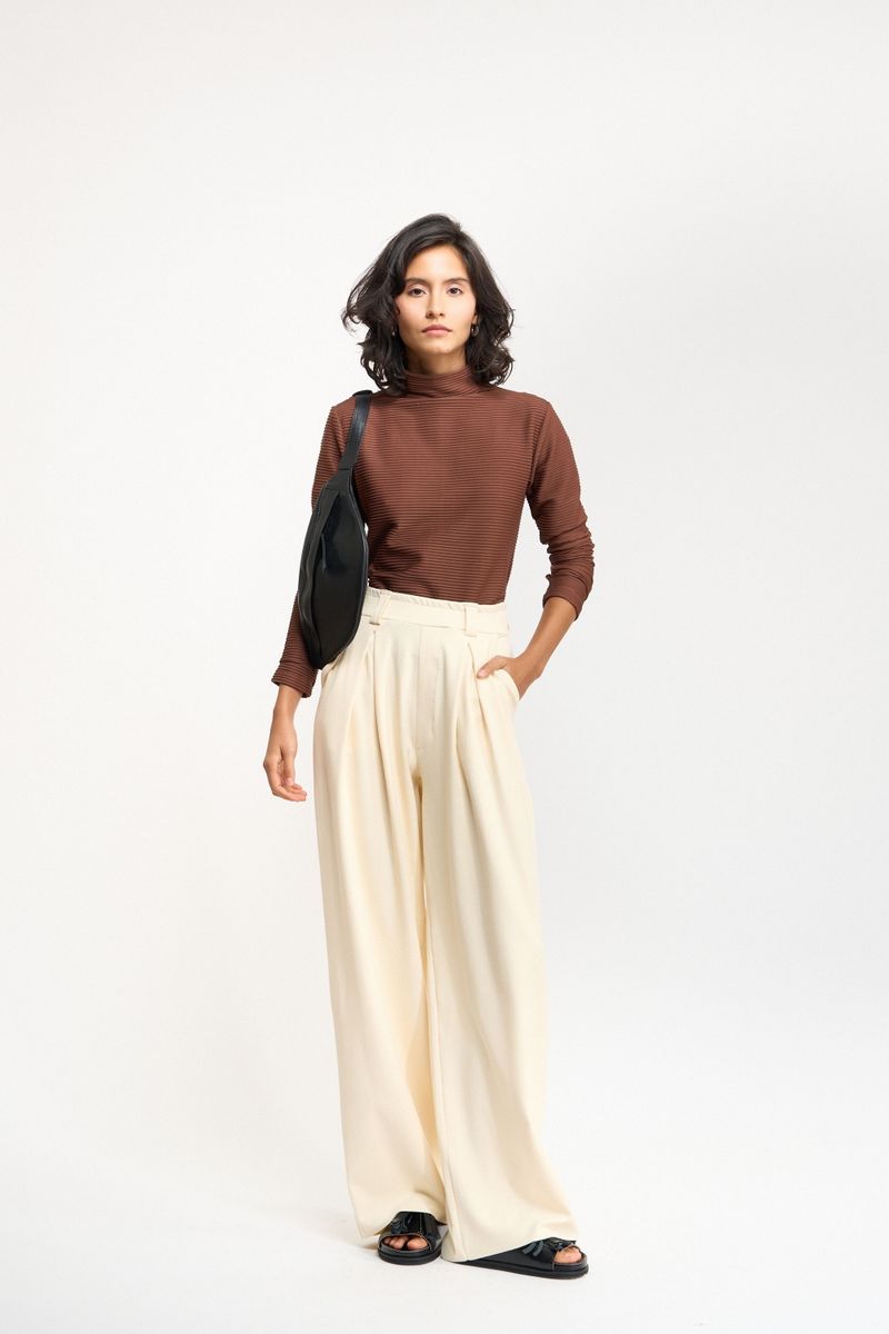 CALÇA RETA ALFAIATARIA  - CREME