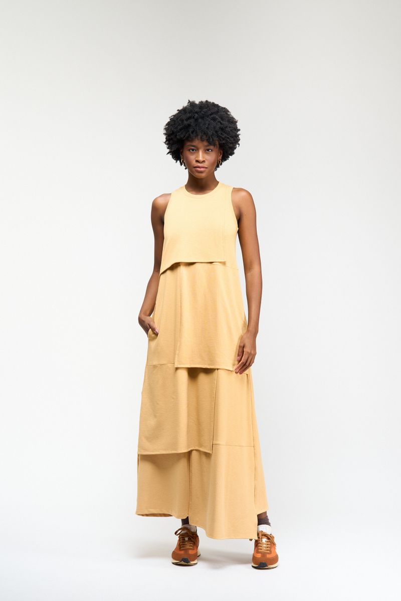 VESTIDO GEOMETRIA - AMARELO