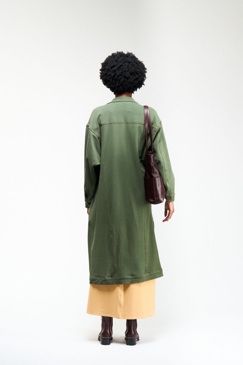 VESTIDO JAQUETA MALHA SARJADA - VERDE