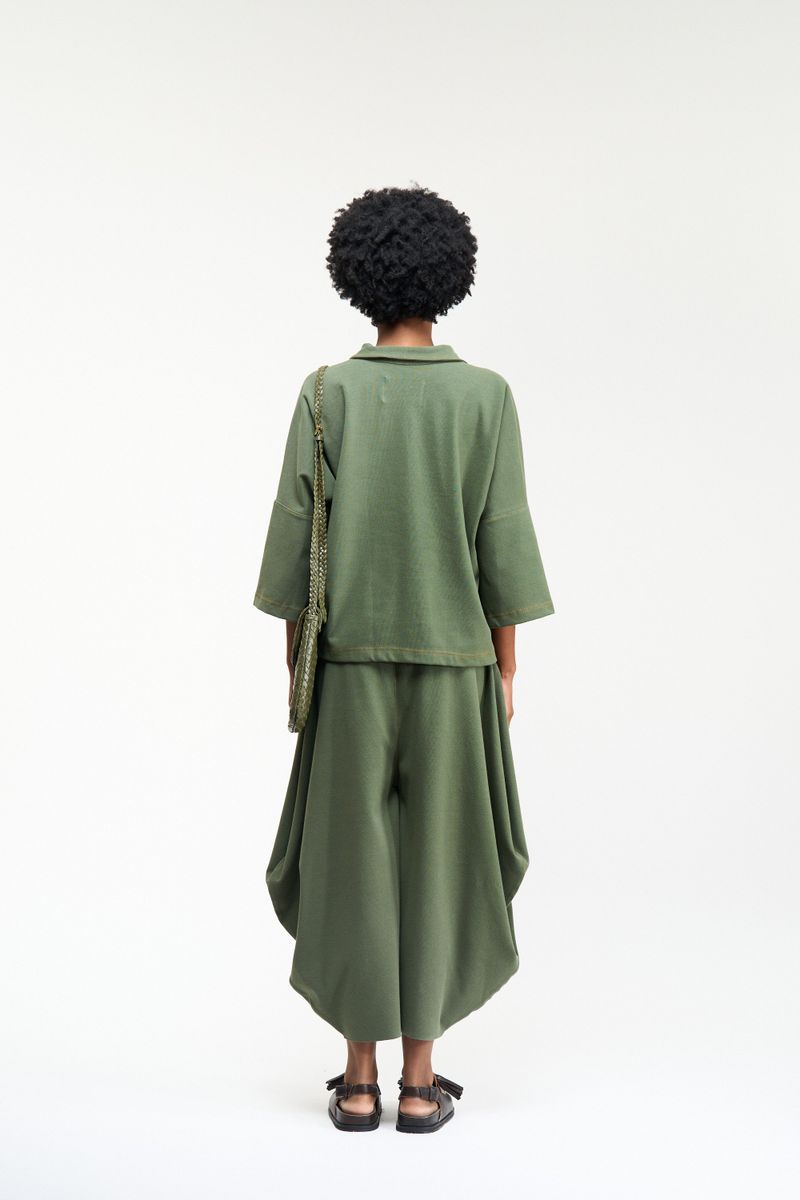 CAMISA POLO MAXI MALHA SARJADA - VERDE