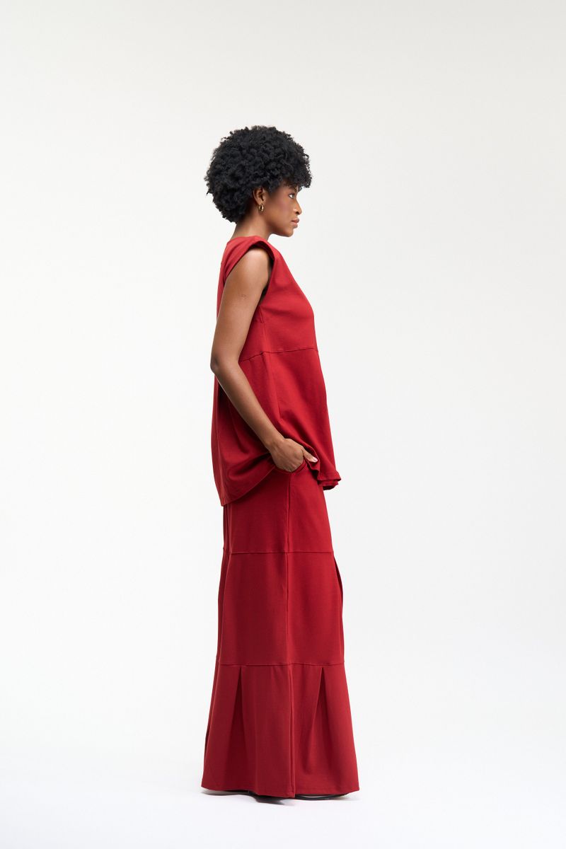 BLUSA MUSCLE CAMADAS - VERMELHO