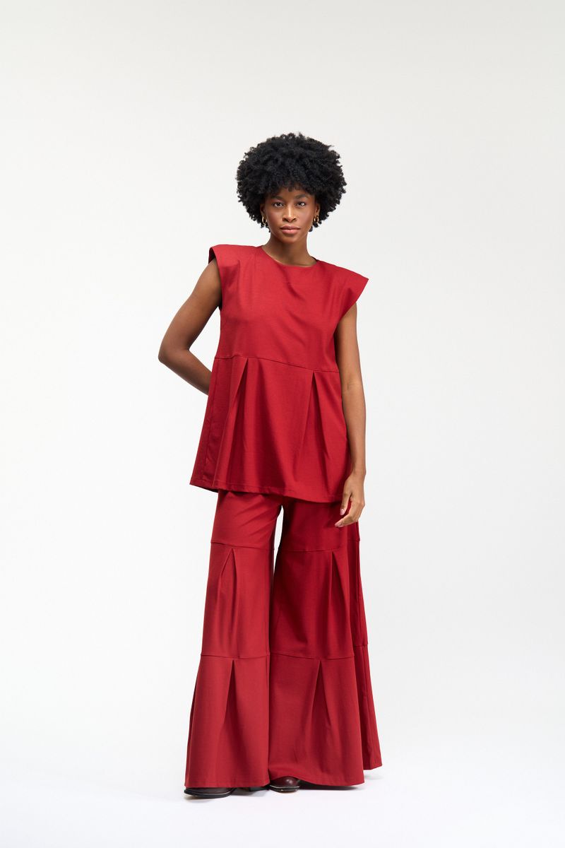 BLUSA MUSCLE CAMADAS - VERMELHO
