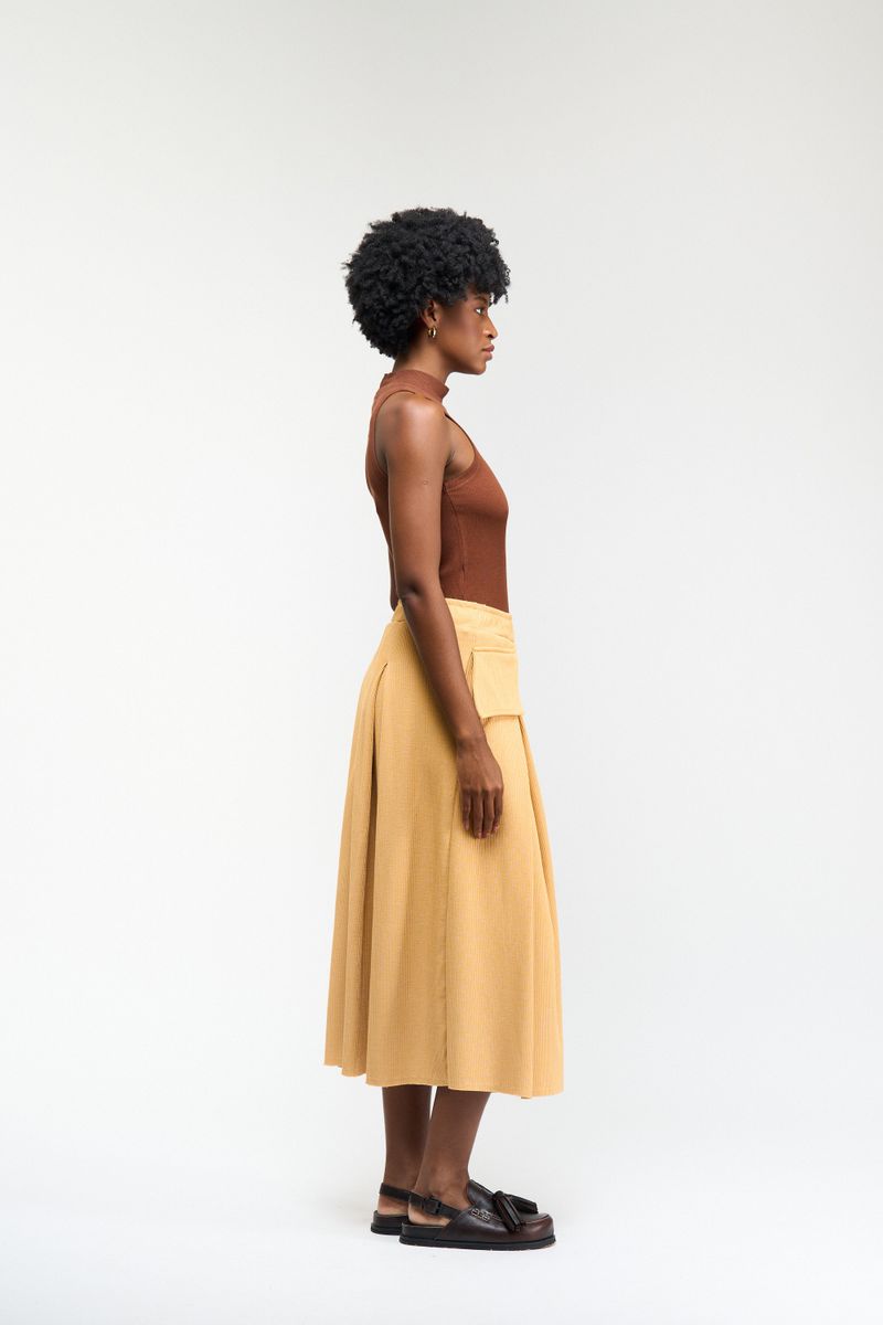 SAIA BOLSOS TEXTURIZADO - AMARELO